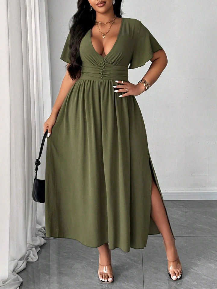 Rochie midi Shein Curve+, verde