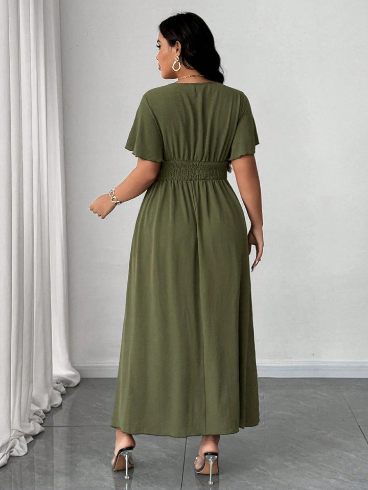 Rochie midi Shein Curve+, verde