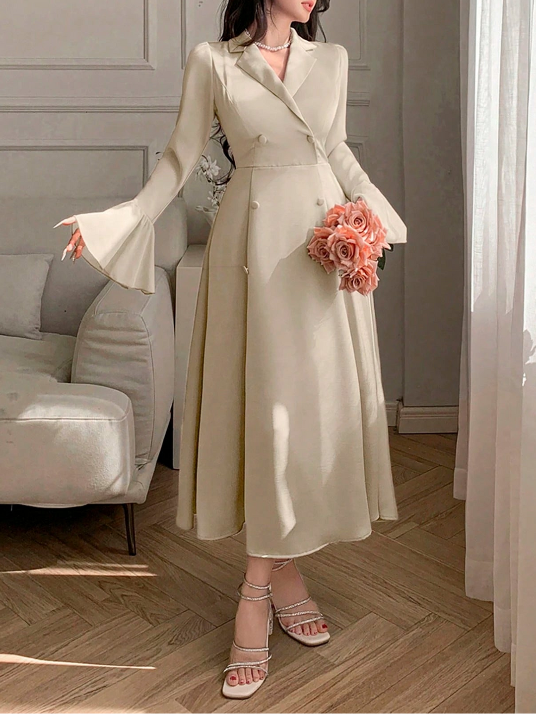 Rochie maxi Shein, bej