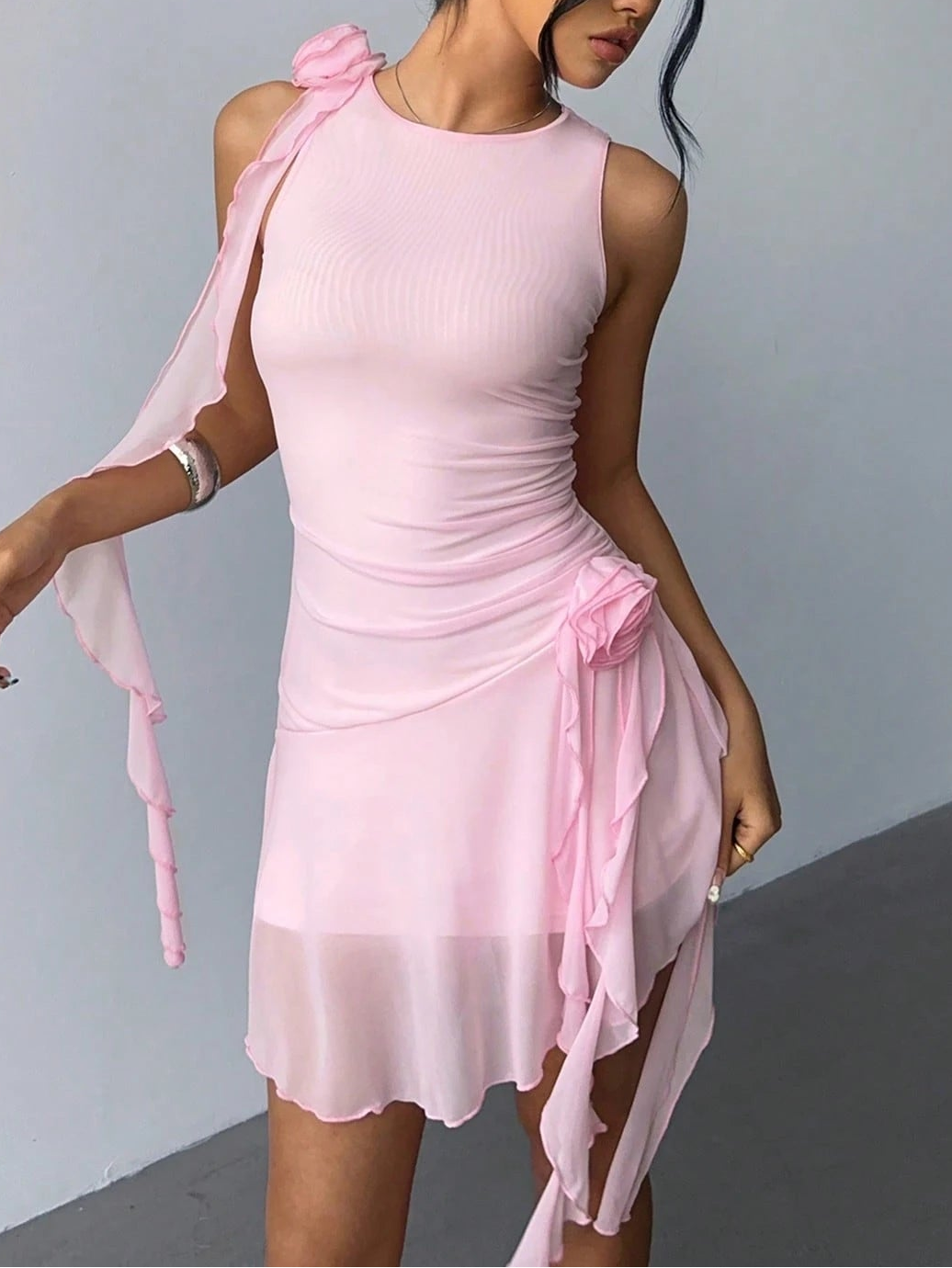 Shein mini dress, pink