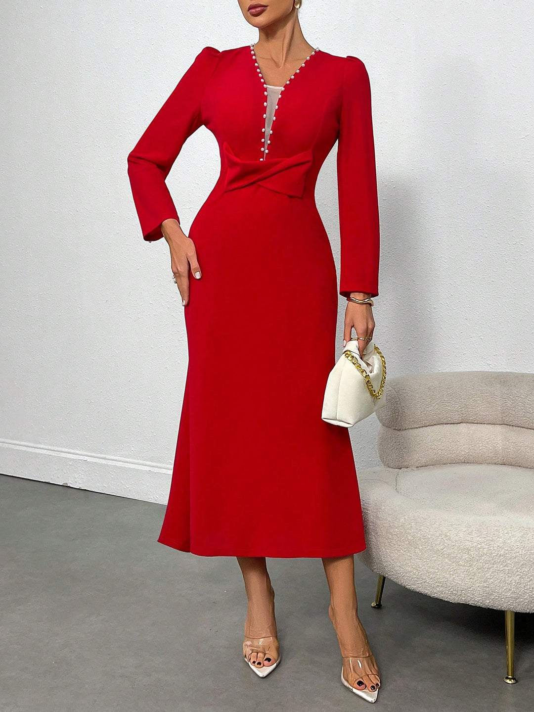 Rochie midi SHEIN, roșu
