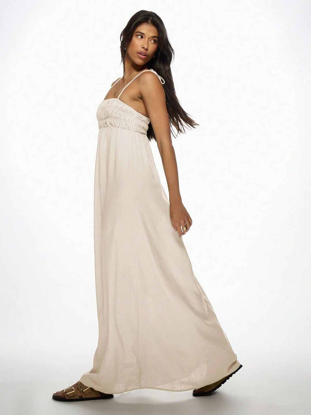 Rochie maxi SHEIN, crem