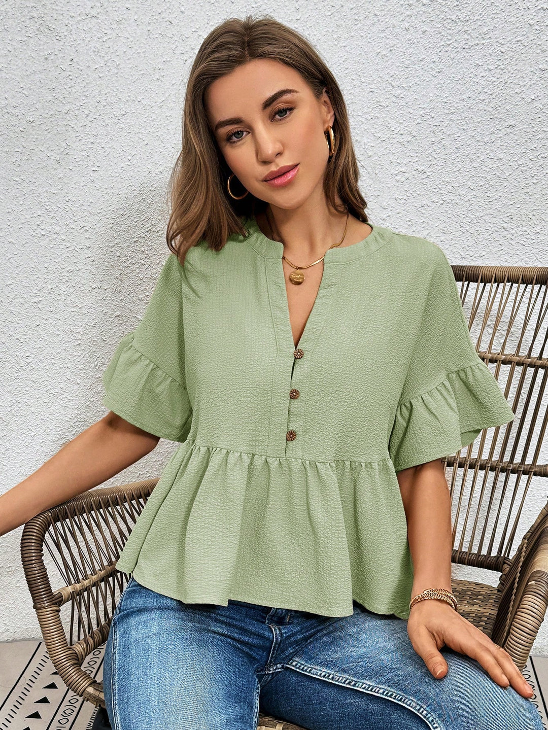 Bluza casual SHEIN, verde