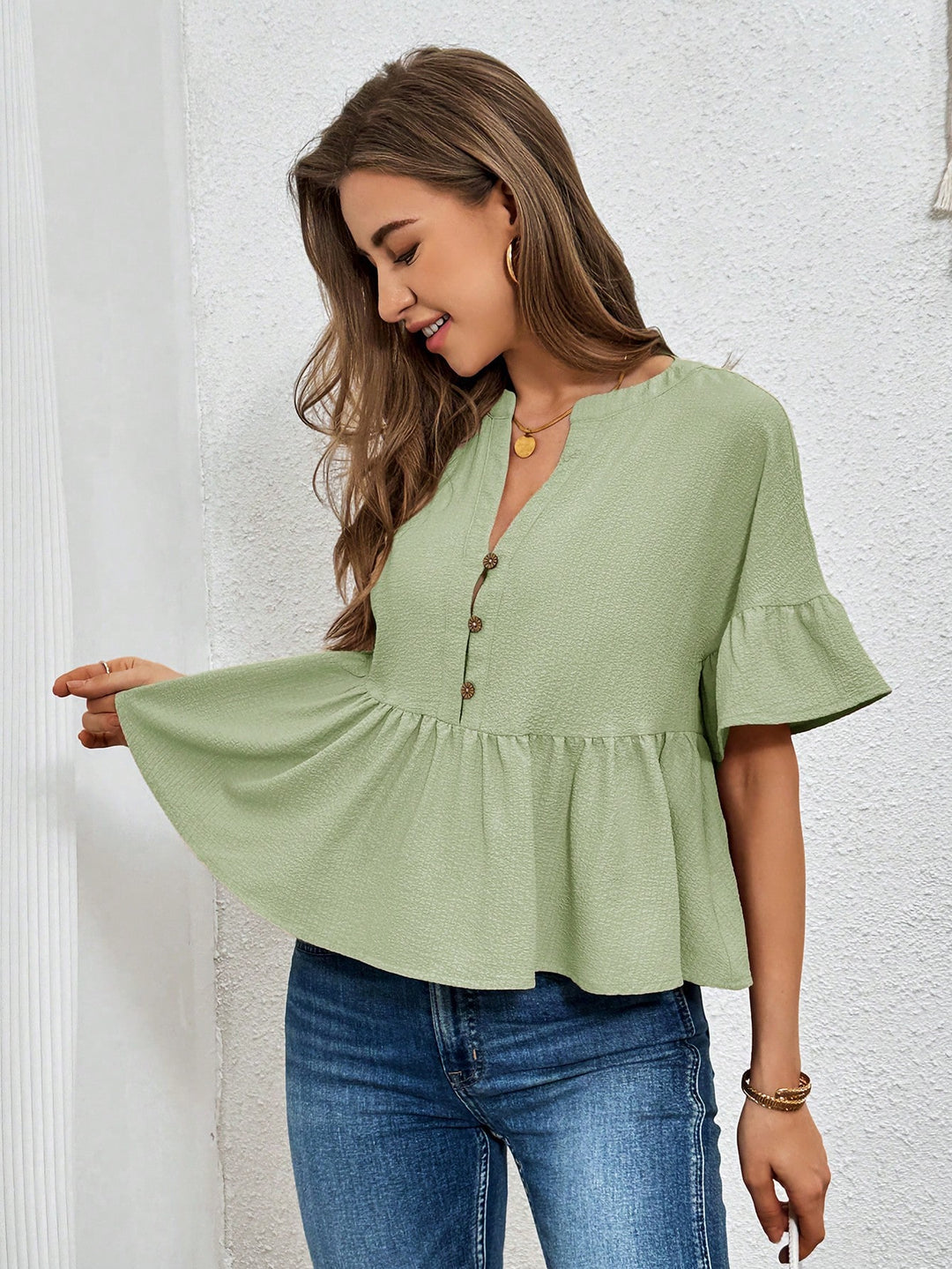 Bluza casual SHEIN, verde