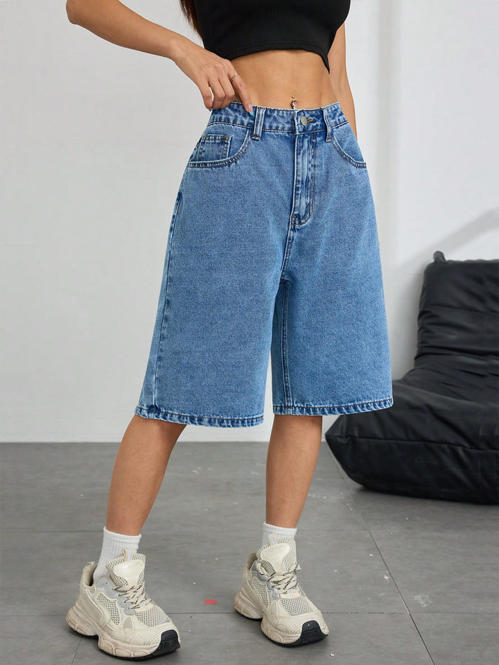 Pantaloni scurți SHEIN, albastru