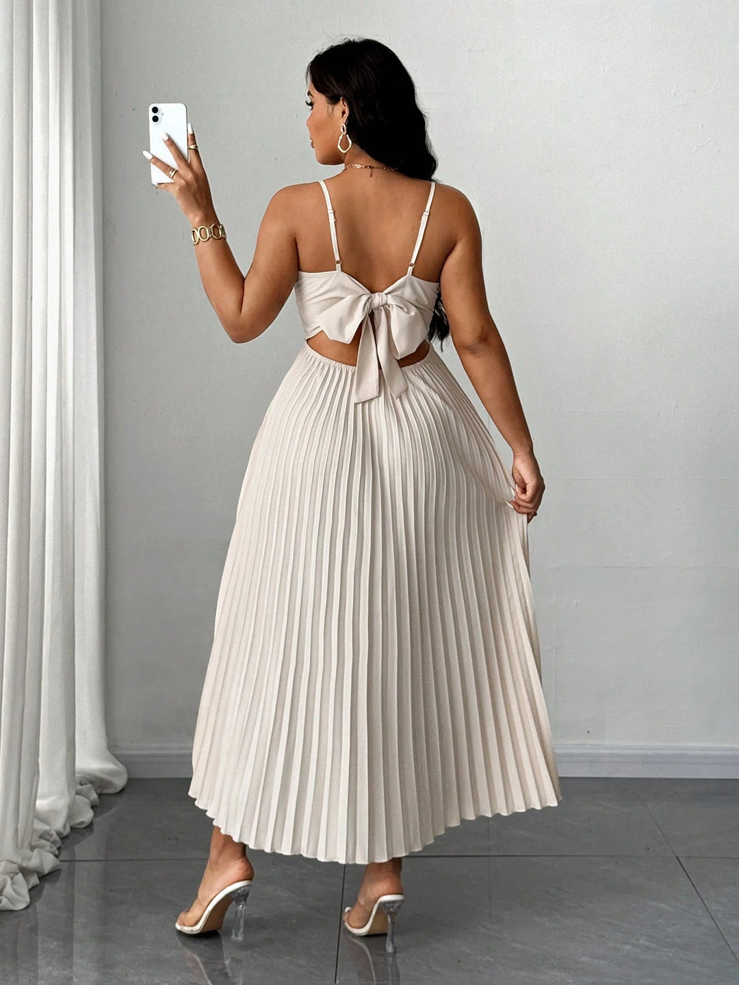 SHEIN maxi ruha, krémszínű