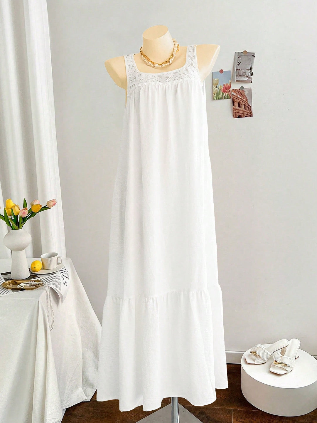 Rochie maxi SHEIN, alb