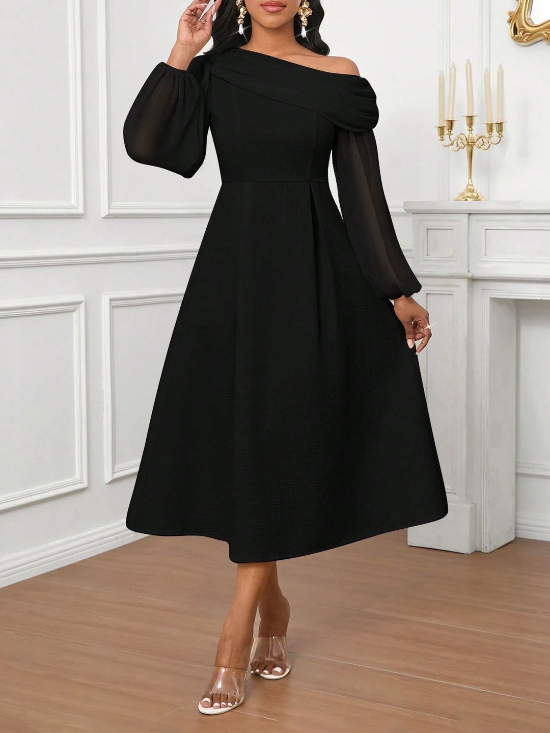 Rochie midi SHEIN, negru