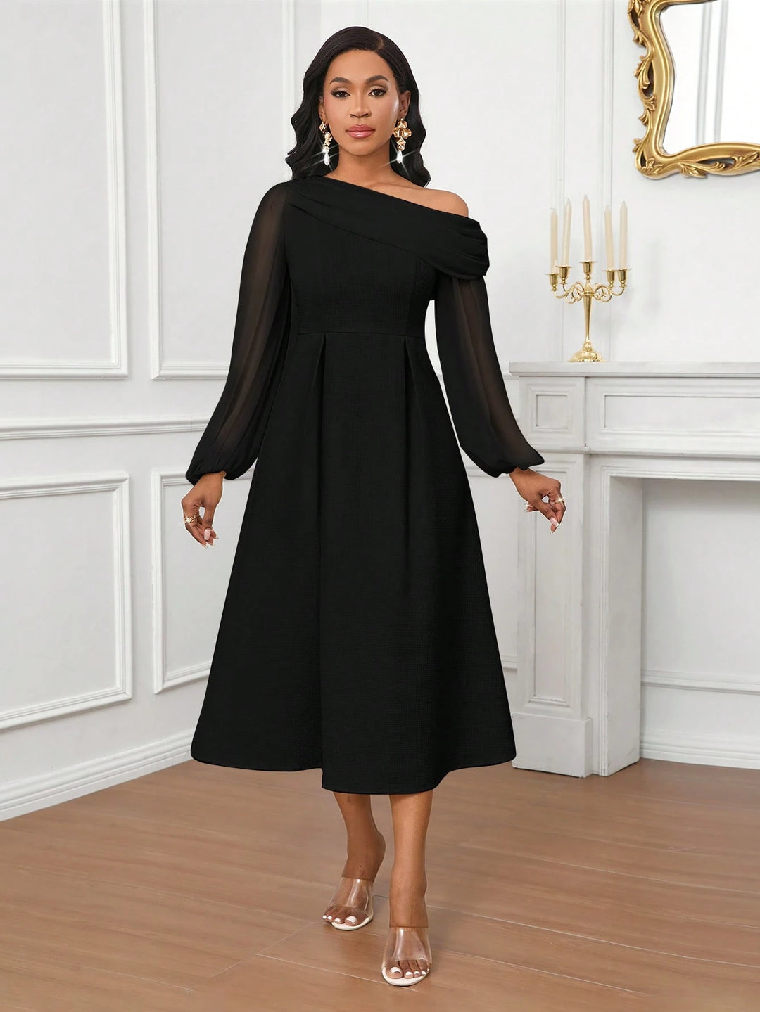 Rochie midi SHEIN, negru