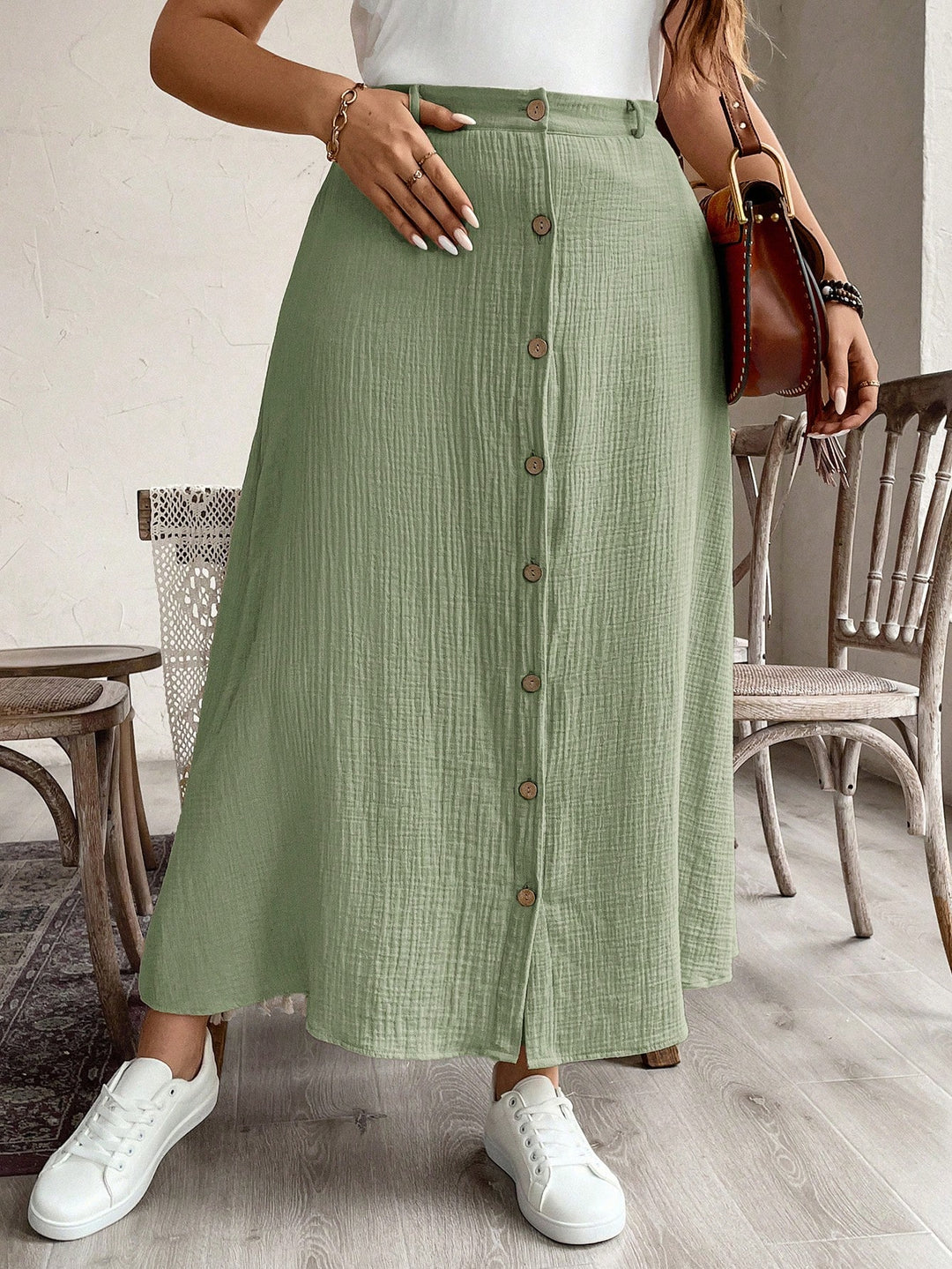 Fustă maxi SHEIN, verde