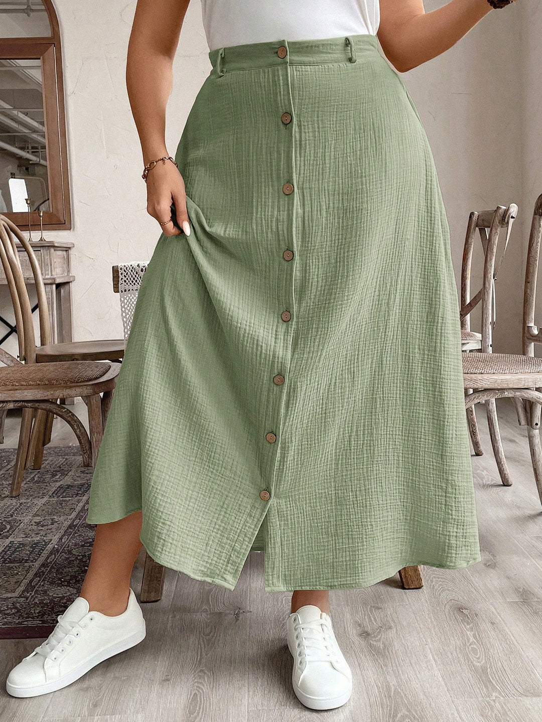 Fustă maxi SHEIN, verde