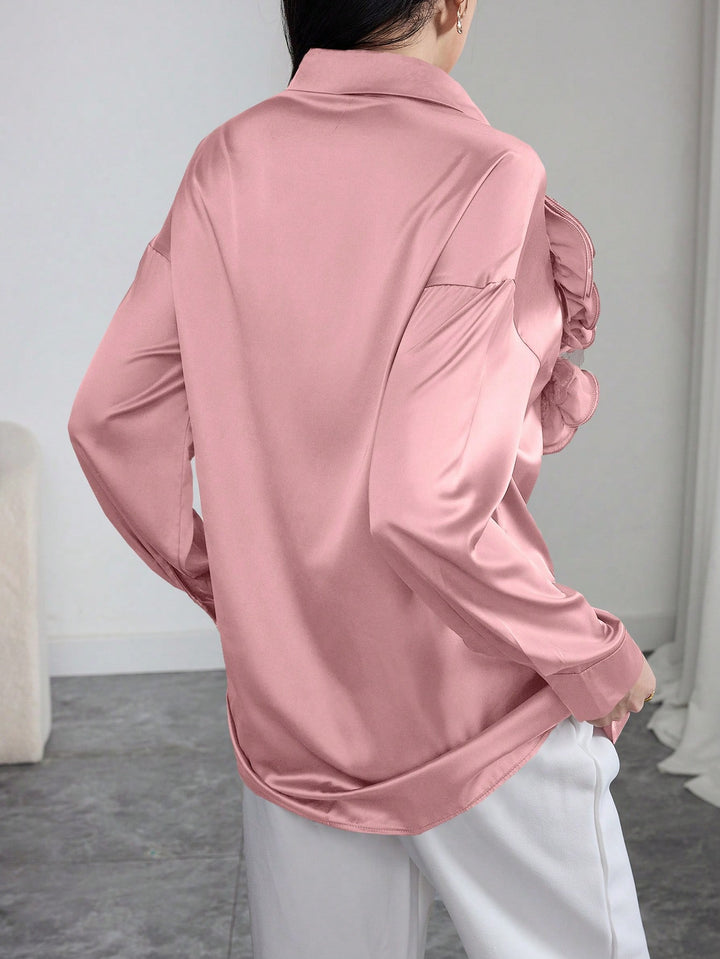 Bluza elegantă SHEIN, roz