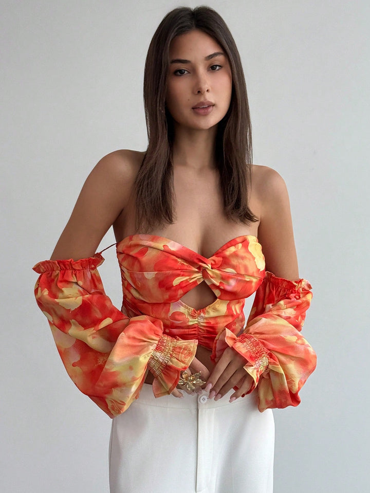 Top SHEIN, portocaliu