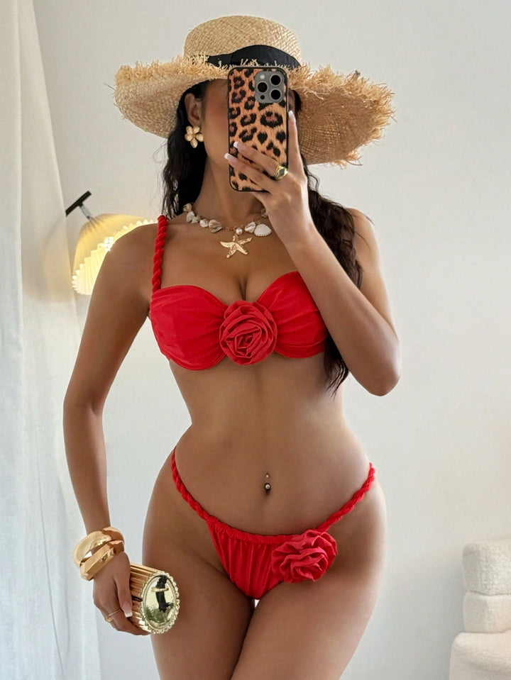 Set bikini SHEIN, roșu