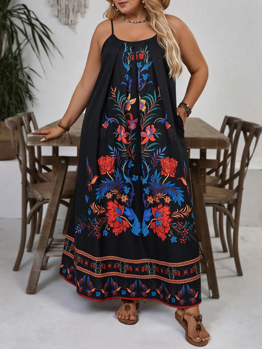 SHEIN maxi ruha, fekete