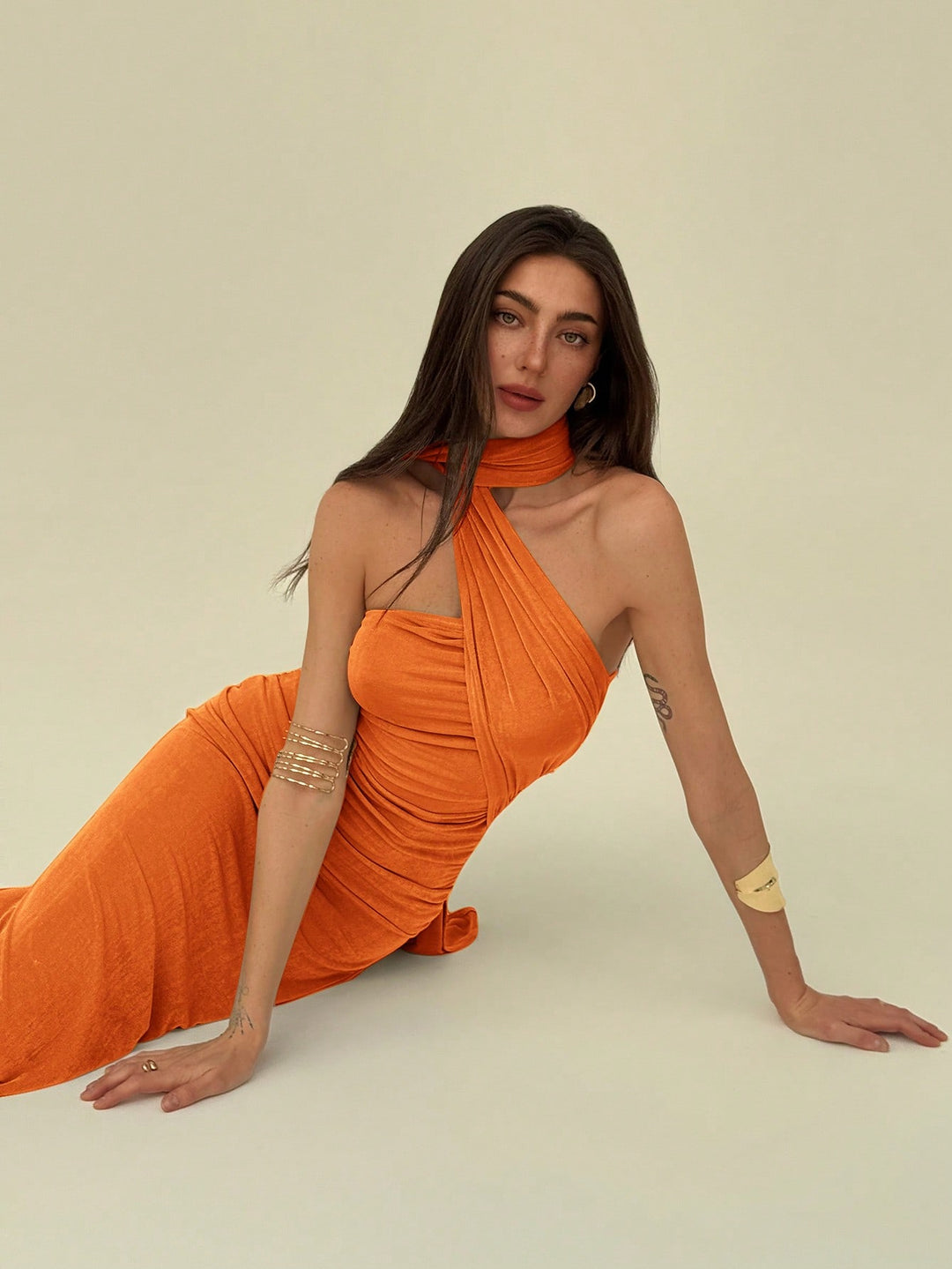 Rochie maxi SHEIN, portocaliu