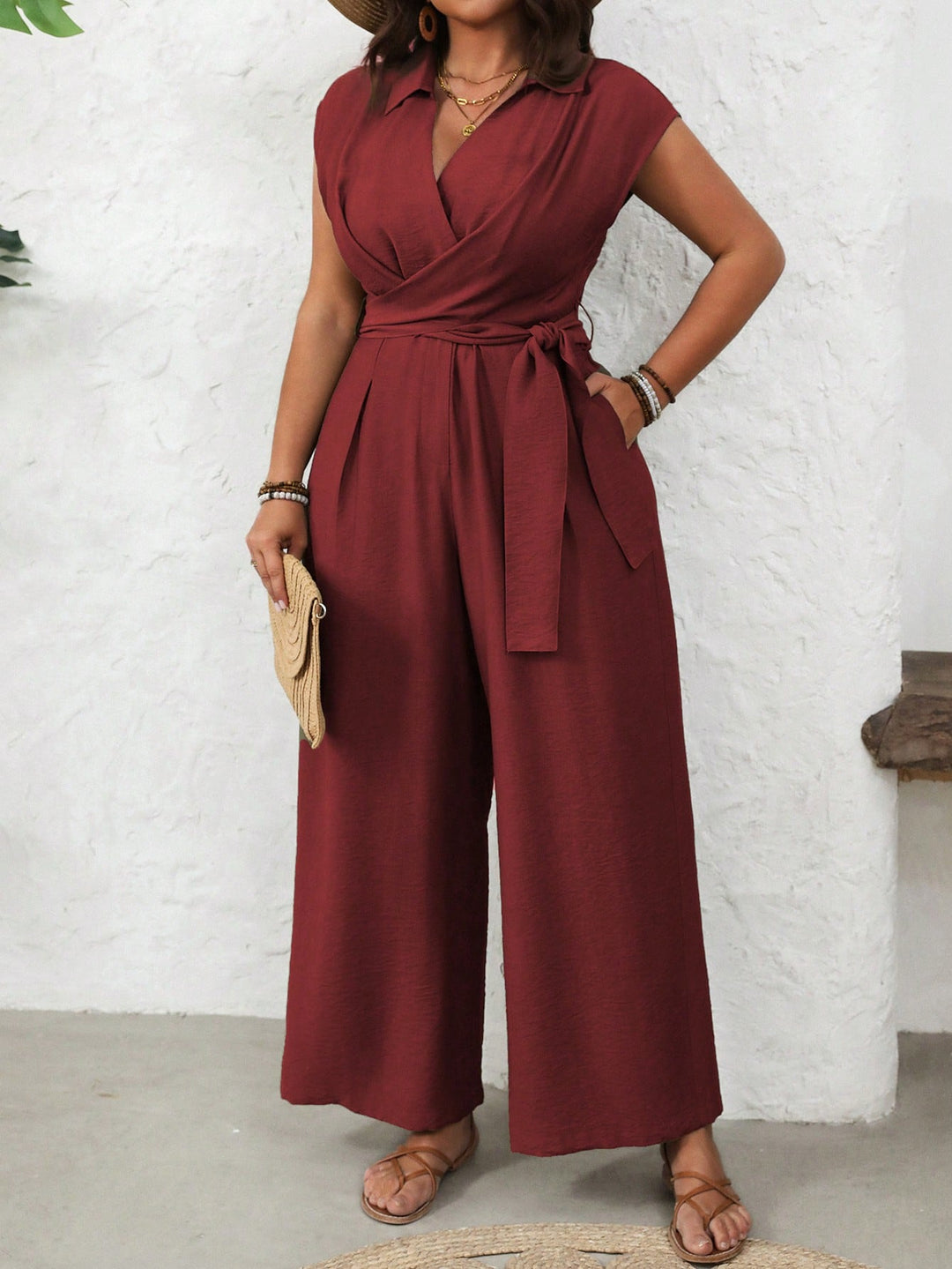 SHEIN OVERALL, bordó