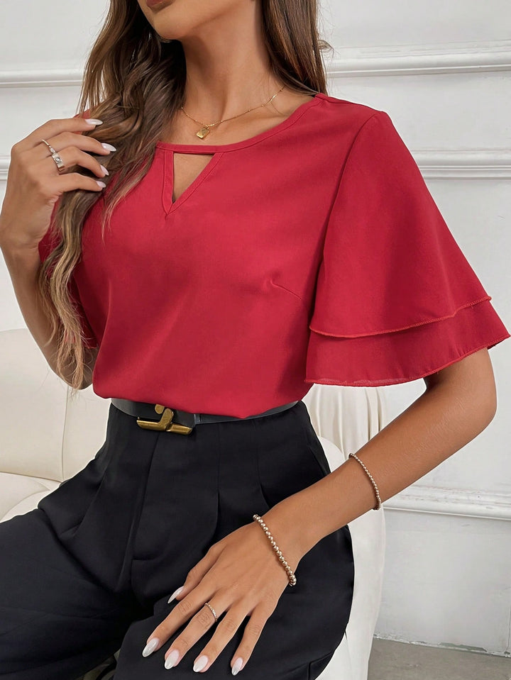 Bluza cu maneca scurta SHEIN, roșu