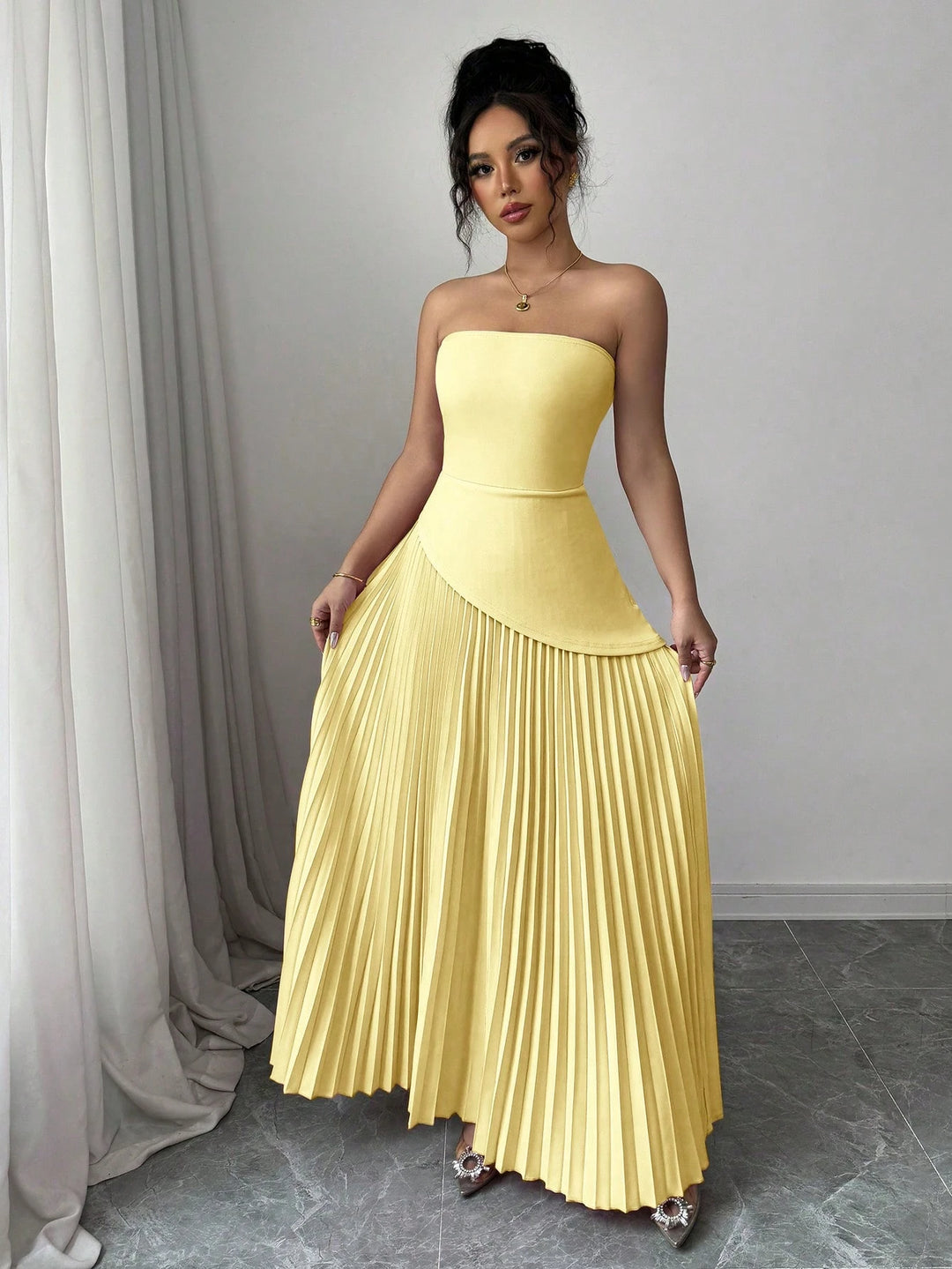SHEIN maxi ruha, sárga