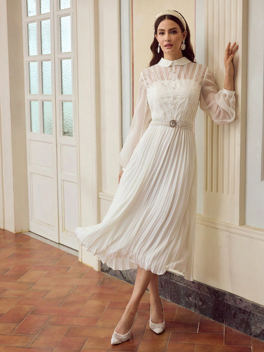 Rochie midi SHEIN, alb