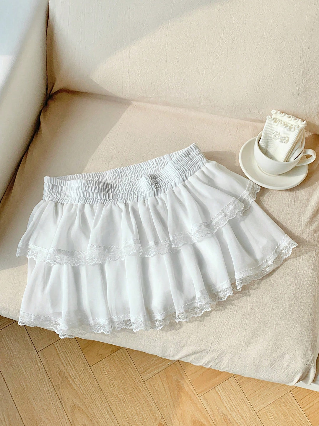 Fustă pantalon SHEIN, alb