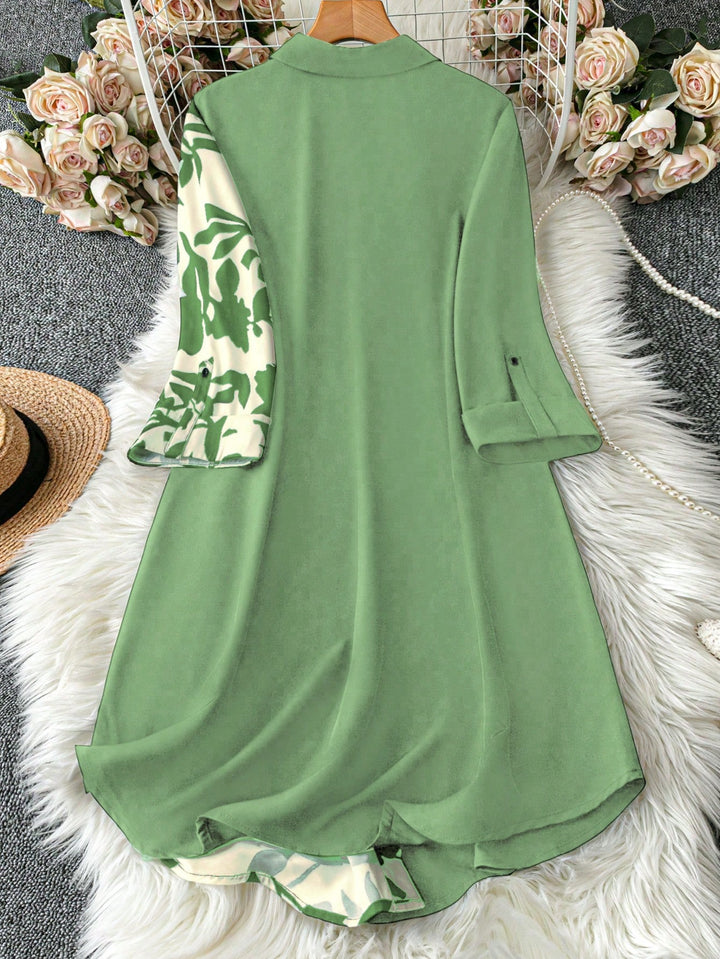 Rochie tip cămașă SHEIN, verde