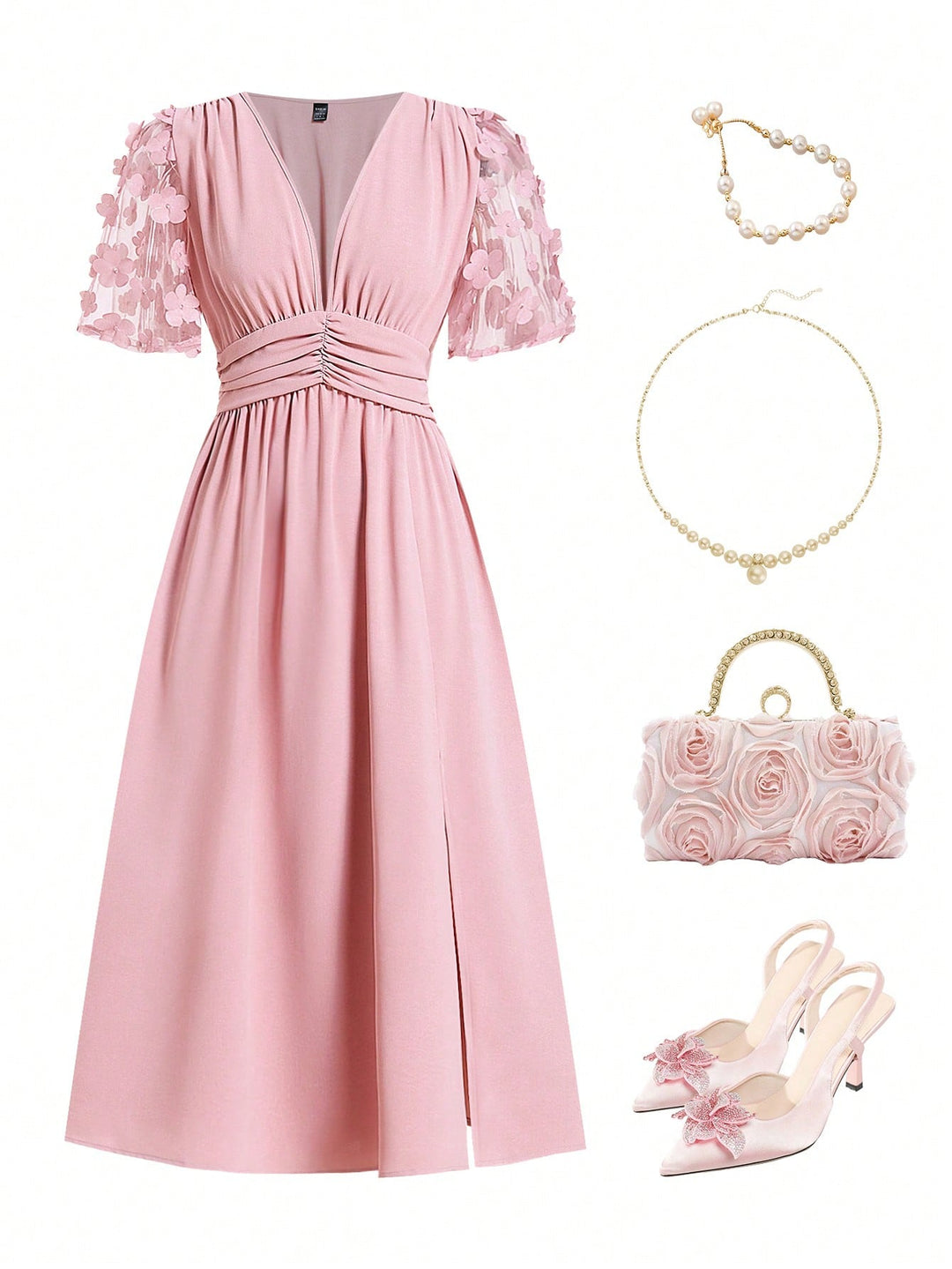 Rochie midi SHEIN, roz