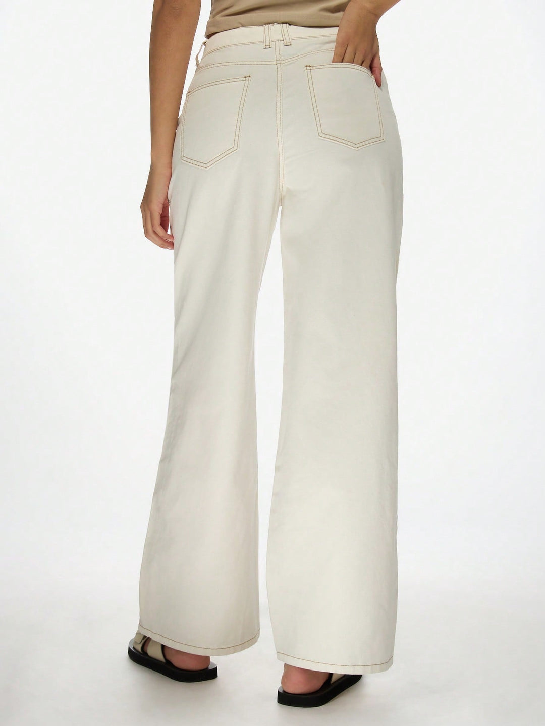 Pantaloni de blugi SHEIN, alb