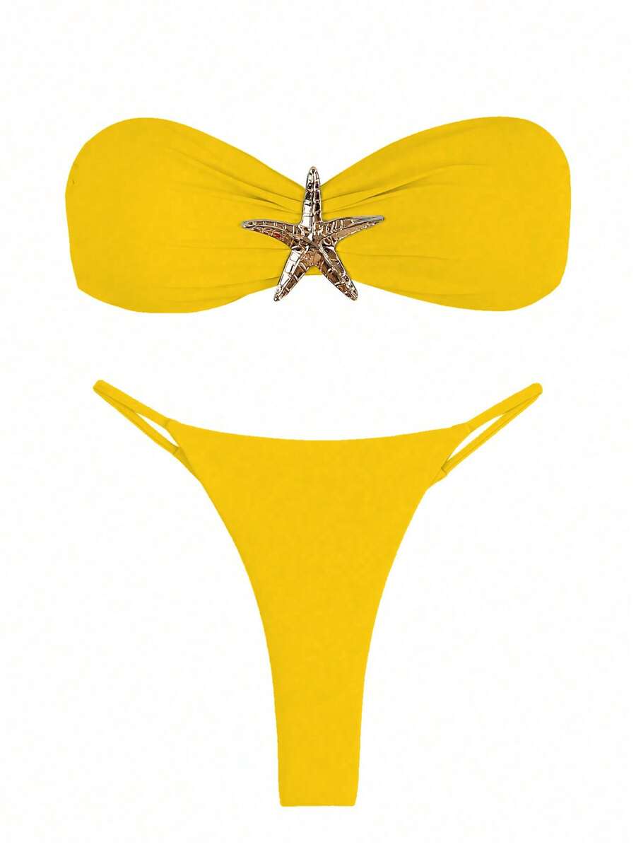 Costum de baie SHEIN, galben