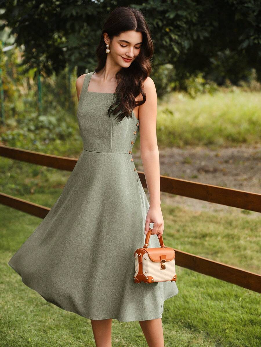 Rochie midi SHEIN, verde