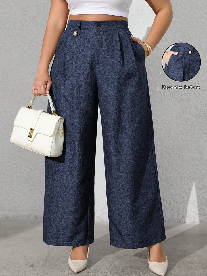 Pantalon de costum SHEIN, albastru