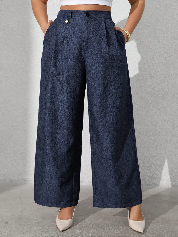 Pantalon de costum SHEIN, albastru