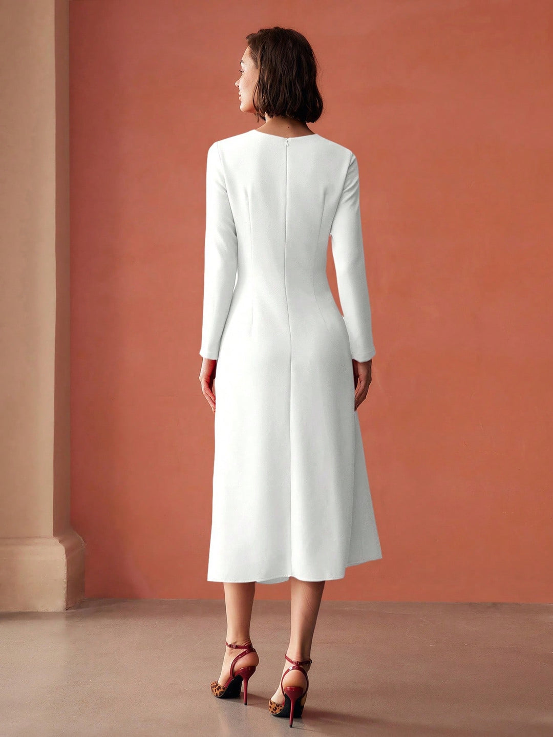 Rochie midi SHEIN, alb