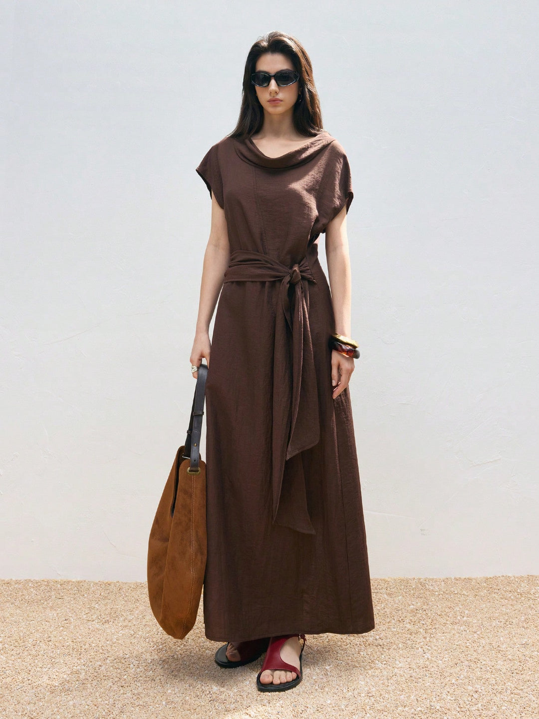 Rochie maxi SHEIN, maro