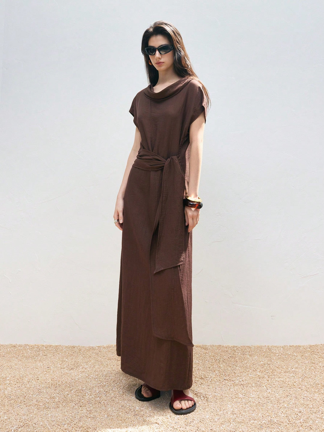 Rochie maxi SHEIN, maro