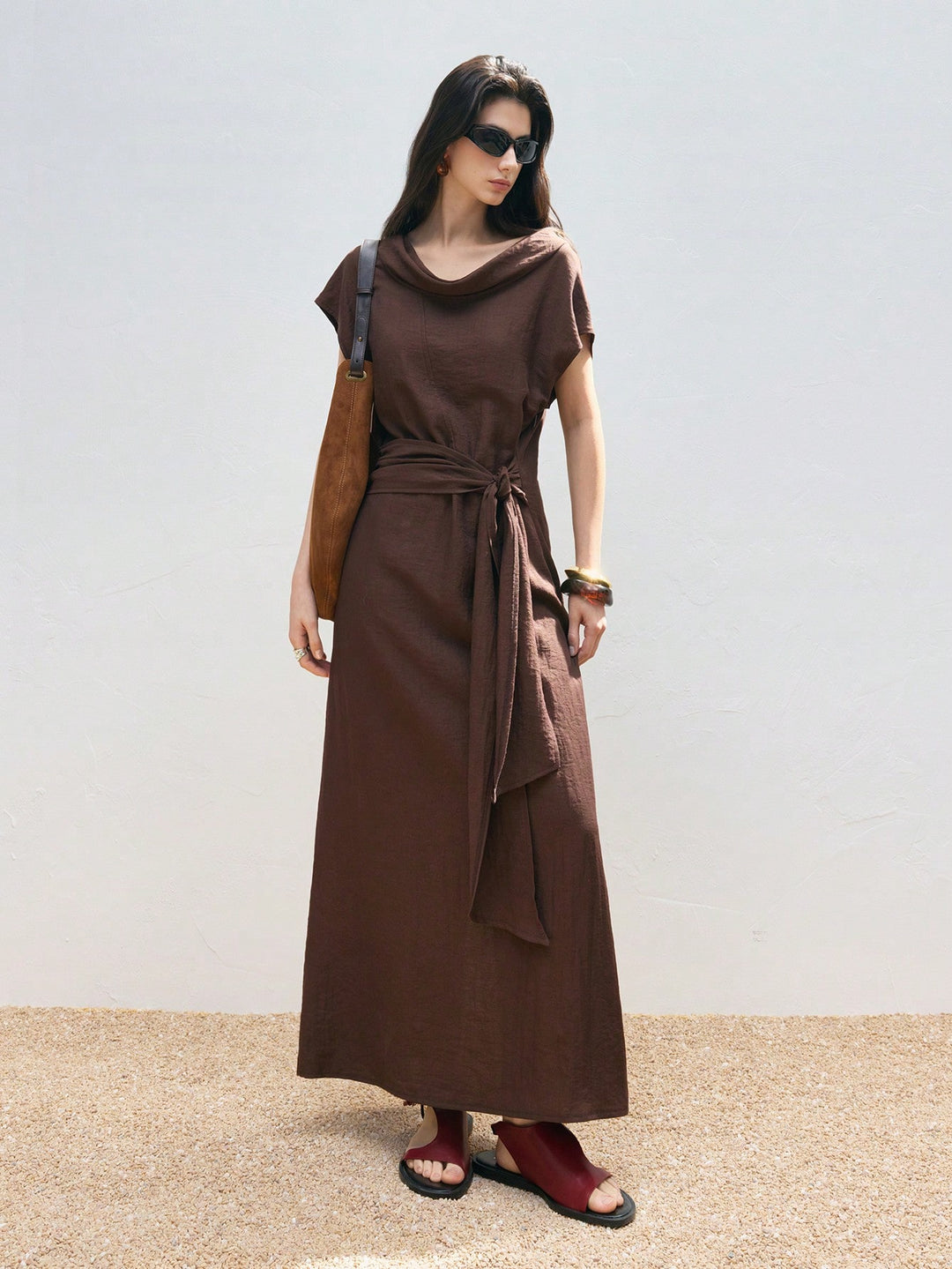 Rochie maxi SHEIN, maro
