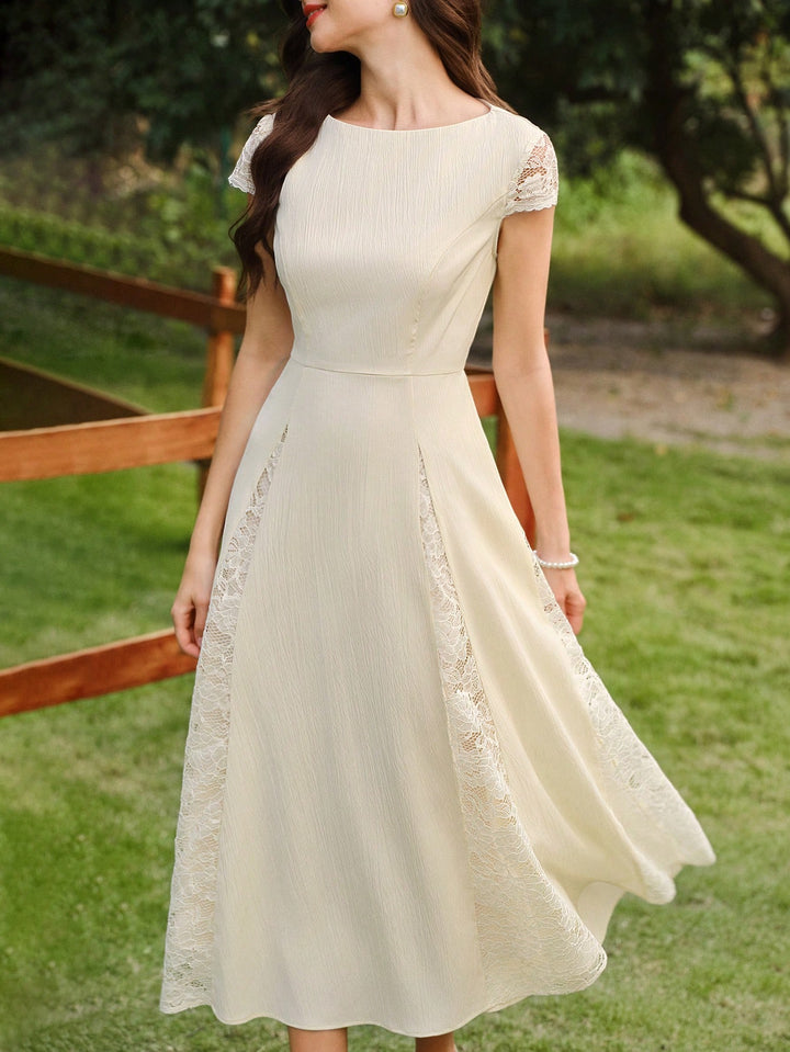 Rochie midi SHEIN, crem