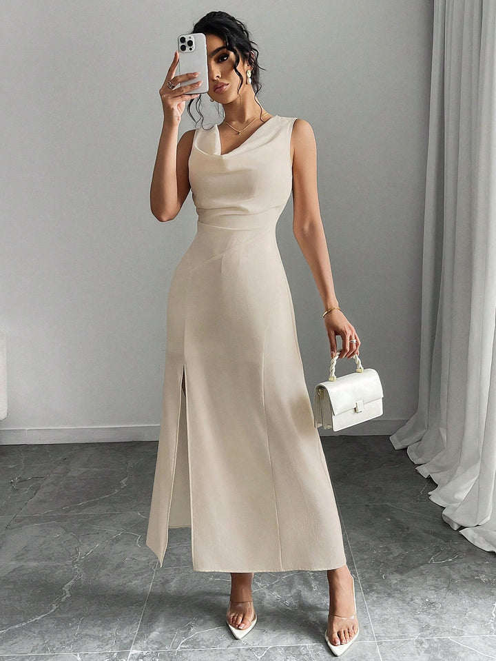 Shein midi ruha, khaki
