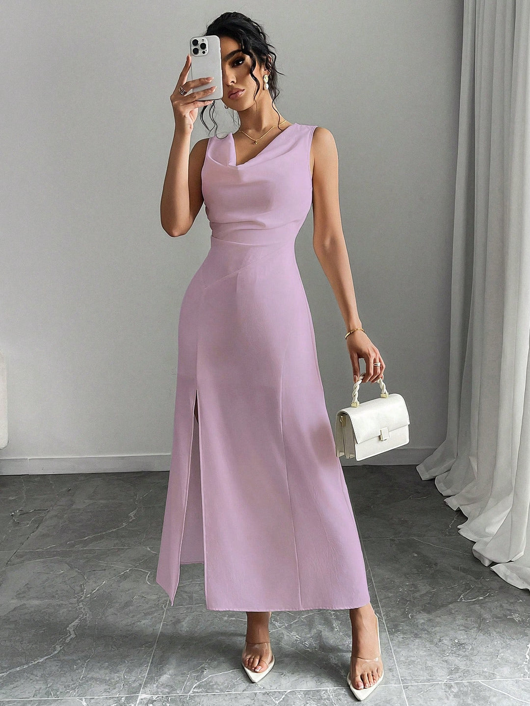 SHEIN midi ruha, lila