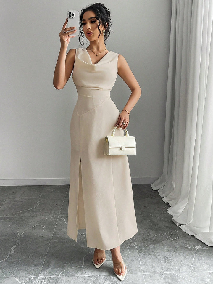 Shein midi ruha, khaki