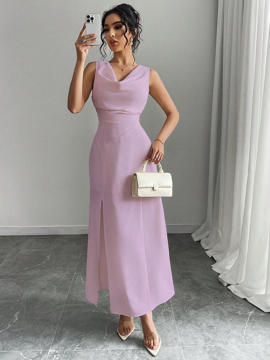 SHEIN midi ruha, lila