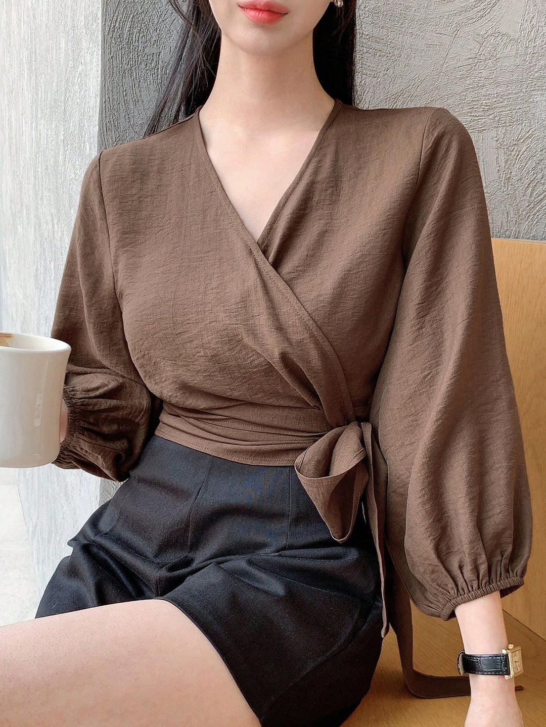 SHEIN blúz, barna