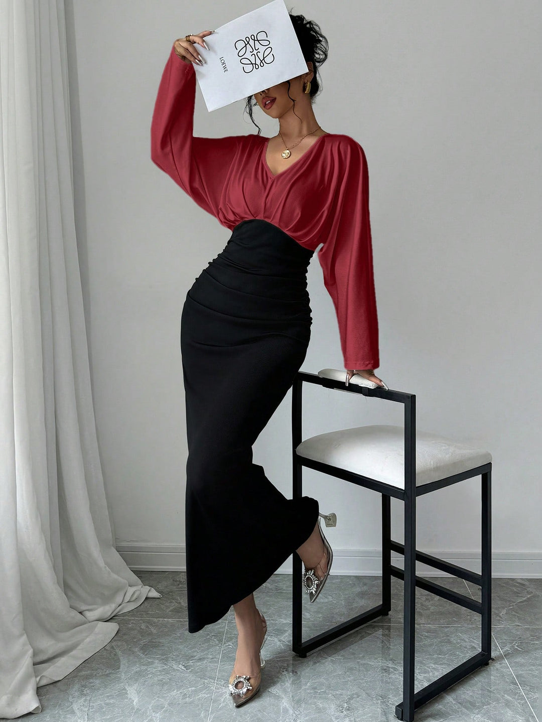 Rochie maxi SHEIN, vișiniu