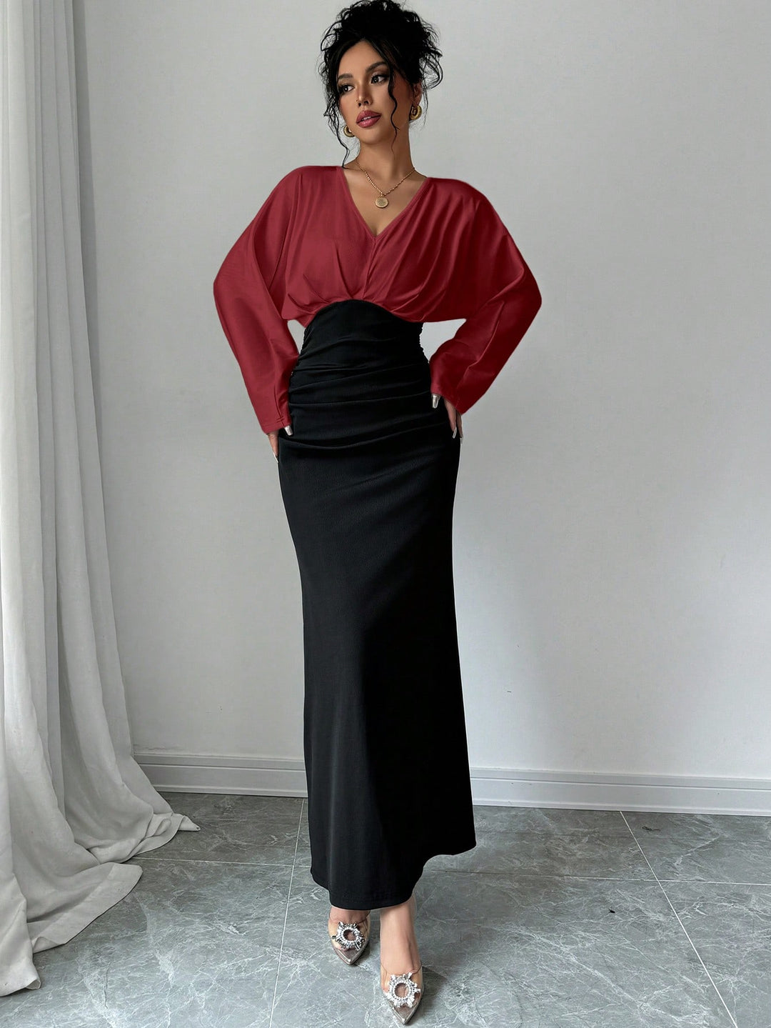 Rochie maxi SHEIN, vișiniu