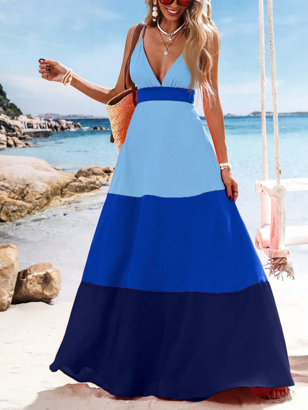 Rochie maxi SHEIN, albastru