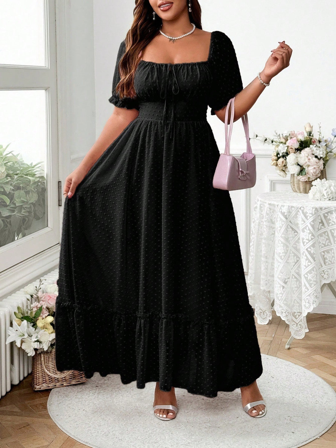SHEIN maxi ruha, fekete