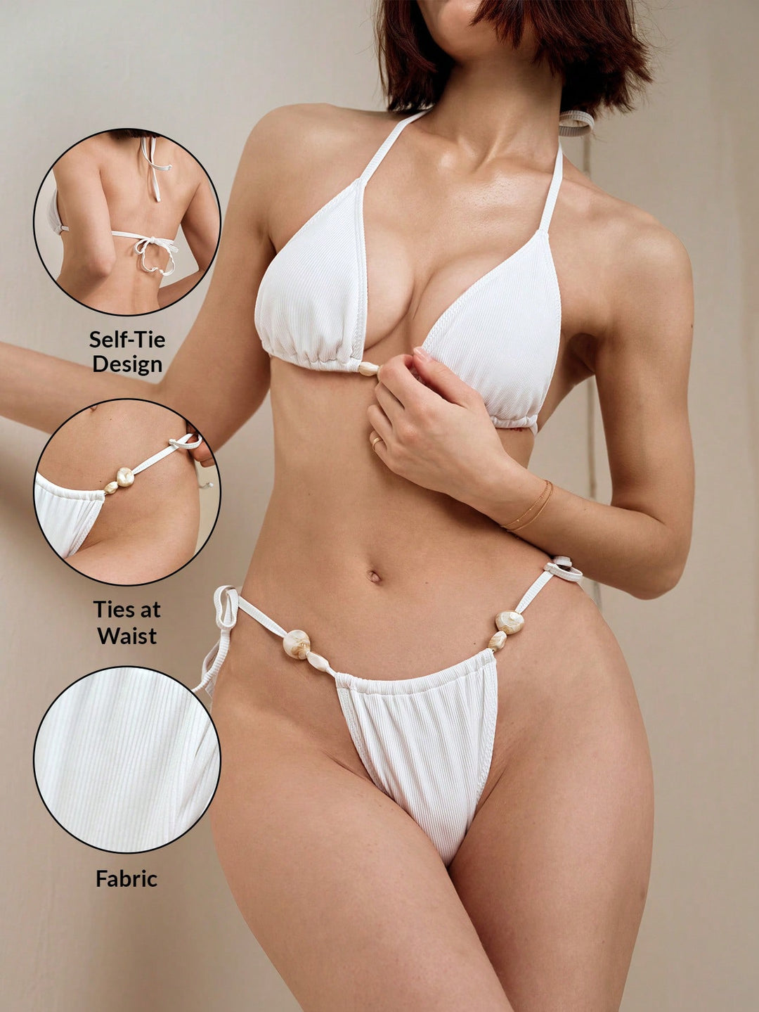 Set bikini SHEIN, alb