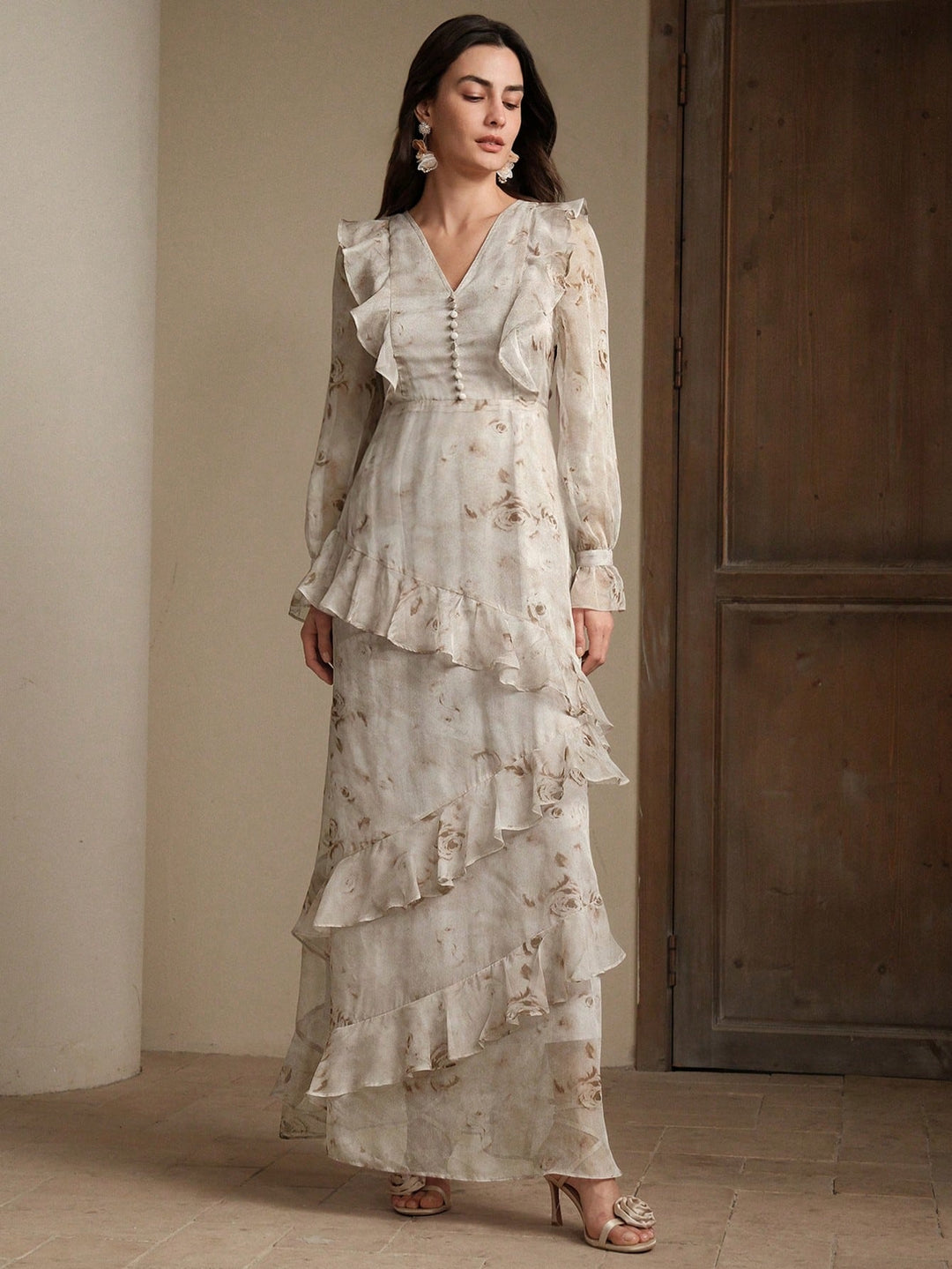 SHEIN maxi ruha, barna