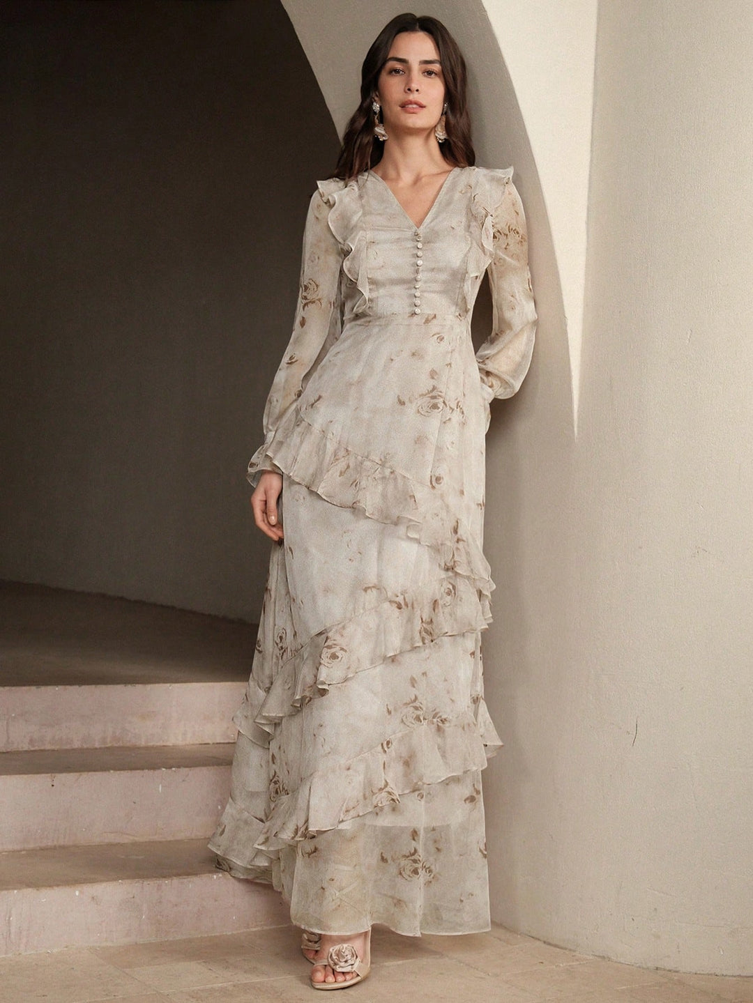 SHEIN maxi ruha, barna