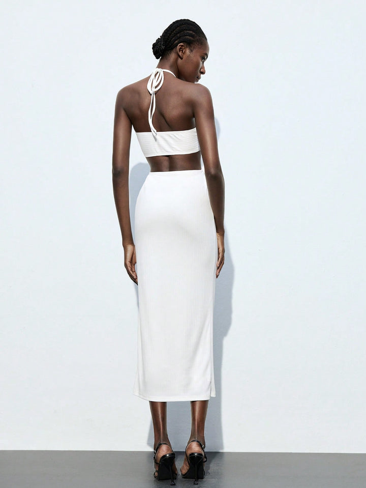Rochie maxi SHEIN, alb